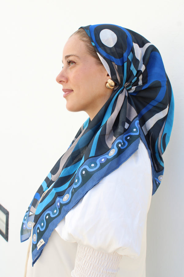 VERSATILE PRETIED Inspired Midnight Wave Head Scarf