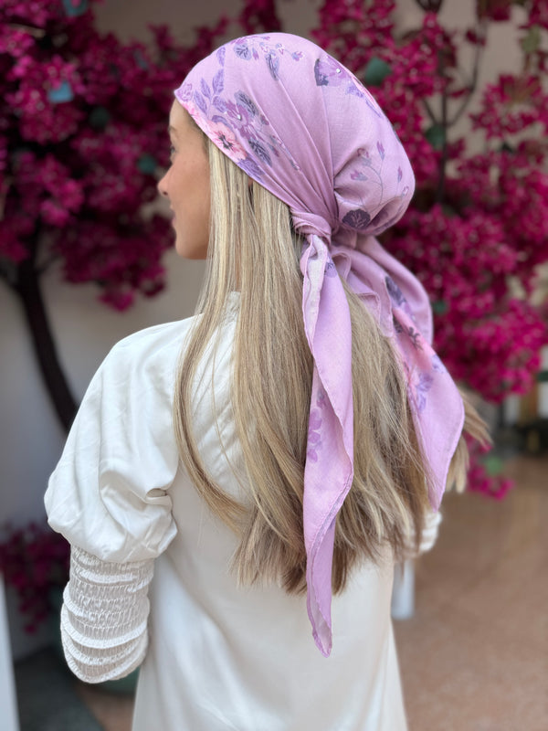 Blush Floral Collection Square Head Scarf