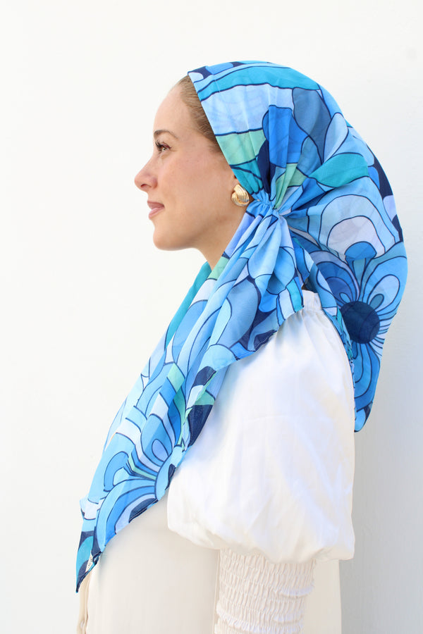 VERSATILE PRETIED Inspired Blue Capri Head Scarf