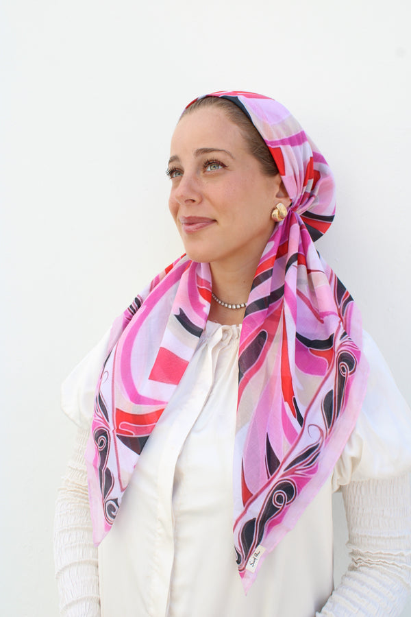 CLASSIC PRETIED Inspired Flame Ribbon Head Scarf