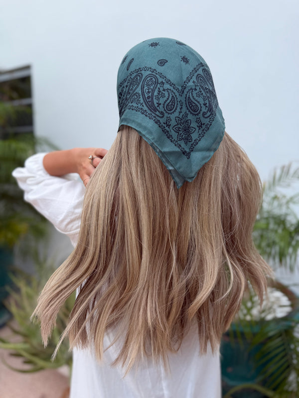 Paisley Deep Sage Bandana
