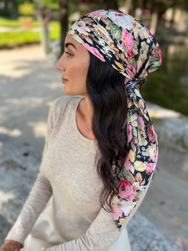 Vintage Rose Square Head Scarf