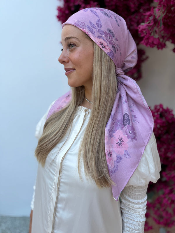 Blush Floral Collection Square Head Scarf