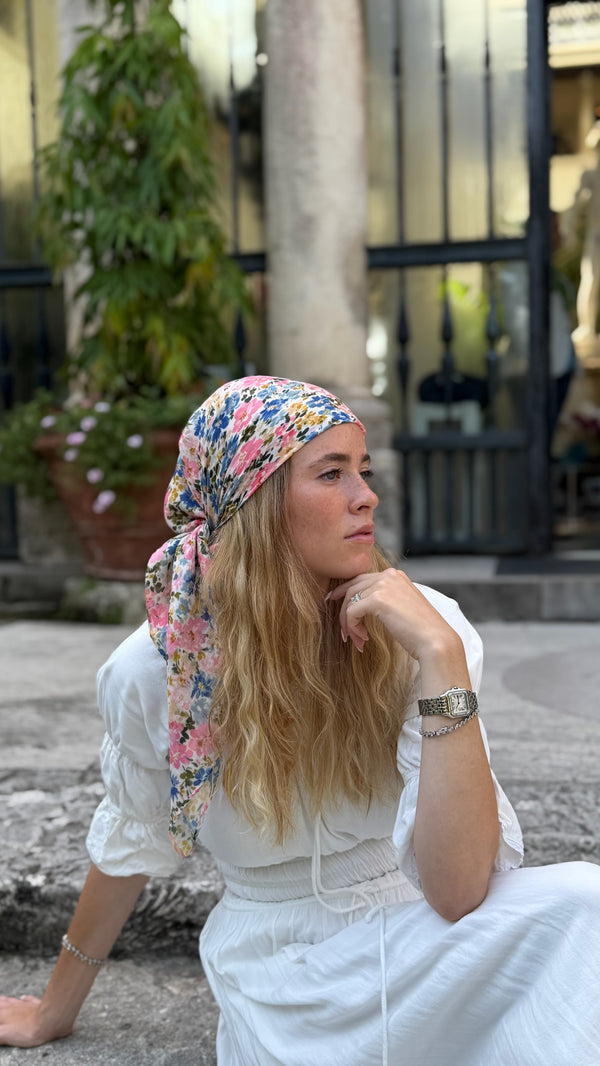 Petite Fleur Square Head Scarf