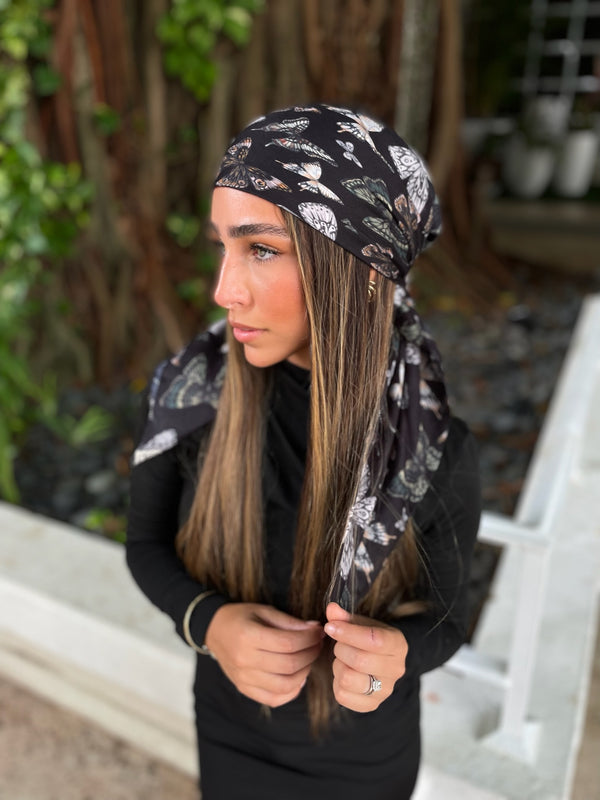 Winter Butterfly Square Head Scarf