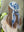 White Blue Floral Collection Square Head Scarf