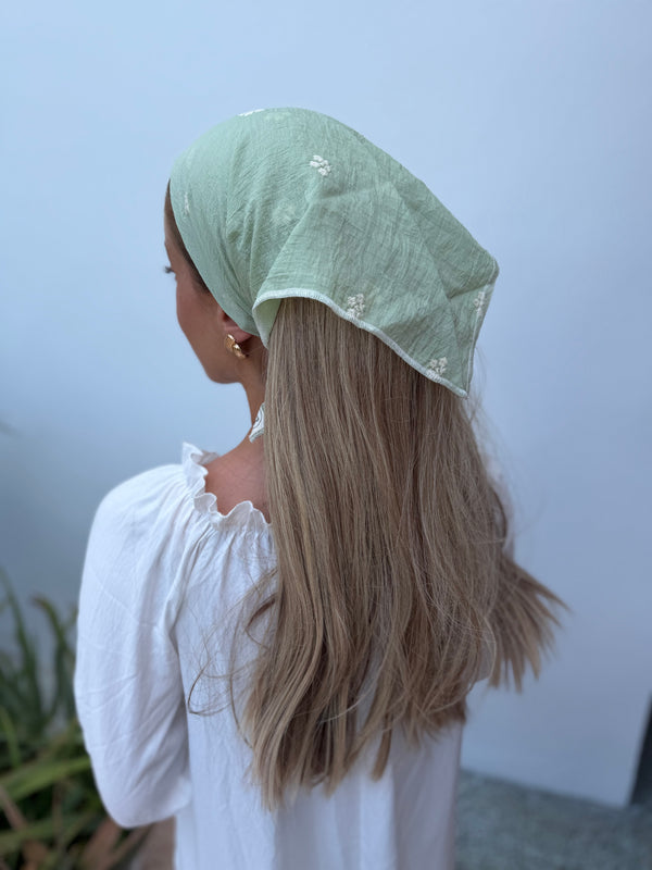 Solid Floral Embroidery Bandanas
