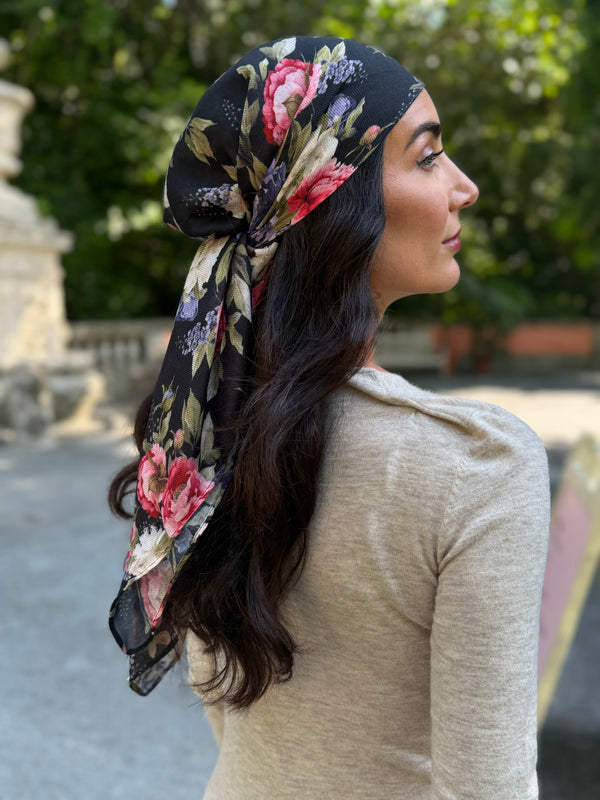 Victorian Garden Square Head Scarf