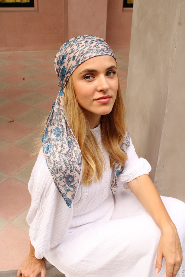 Cottagecore Floral Square Head Scarf