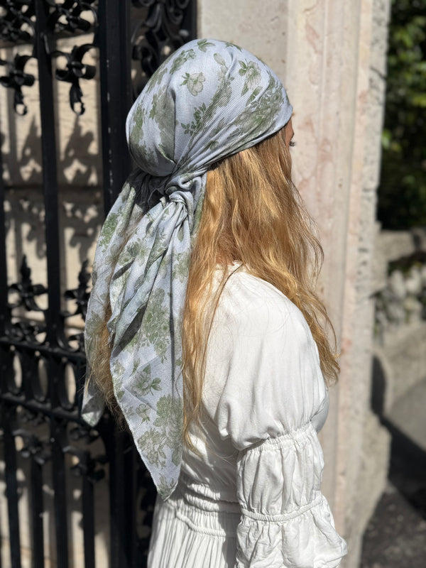 Sage Garden Square Head Scarf
