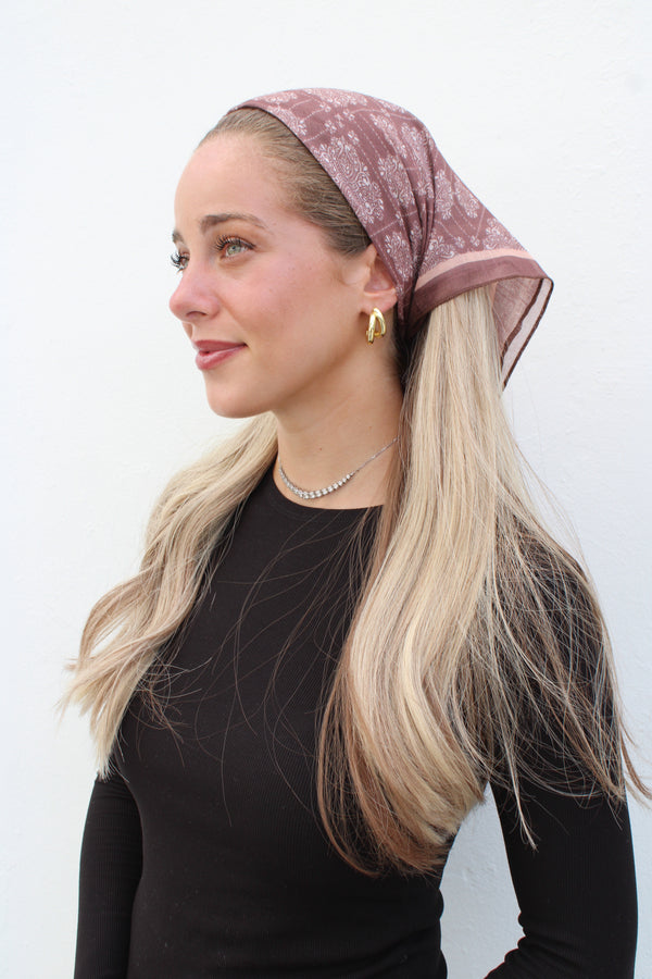 Mocha Paisley Bandana