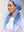 SHORT CLASSIC PRETIED Paisley Dusty Blue Head Scarf (WITH VELVET GRIP)