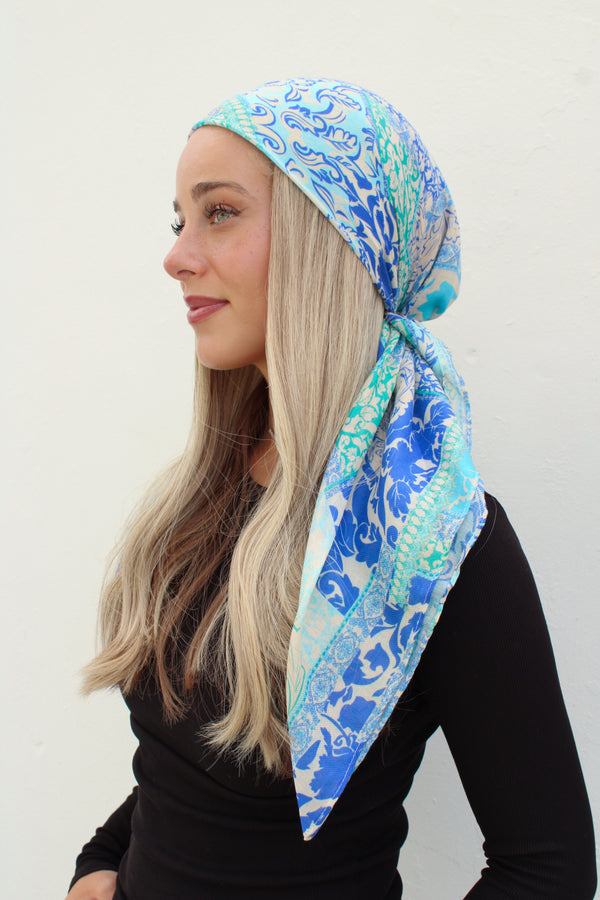 Europe Blues Square Head Scarf