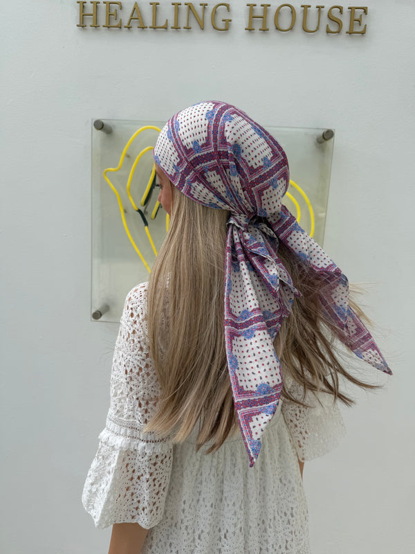 French Tile Square Head Scarf