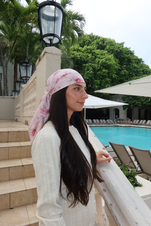Rosewood Petals Square Head Scarf