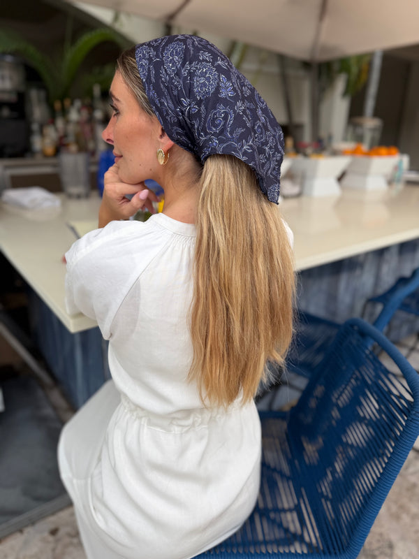 Navy Motif Bandana
