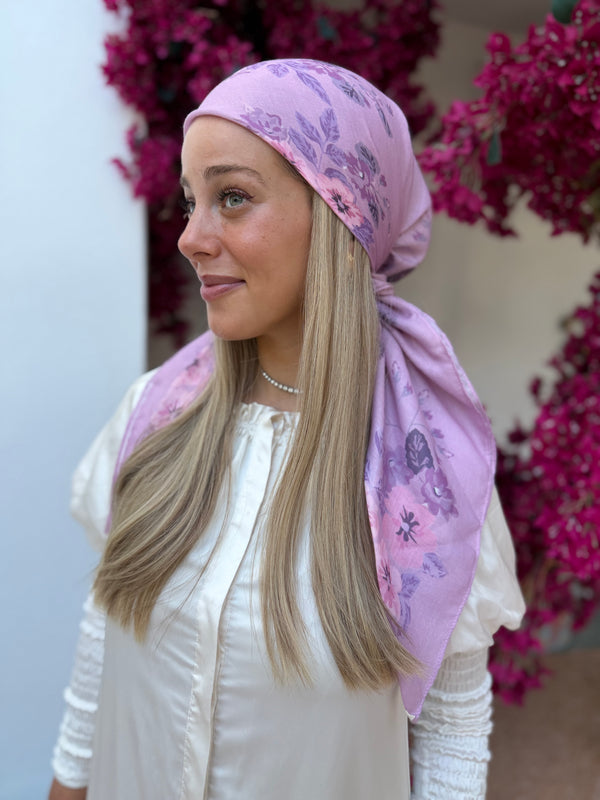 Blush Floral Collection Square Head Scarf