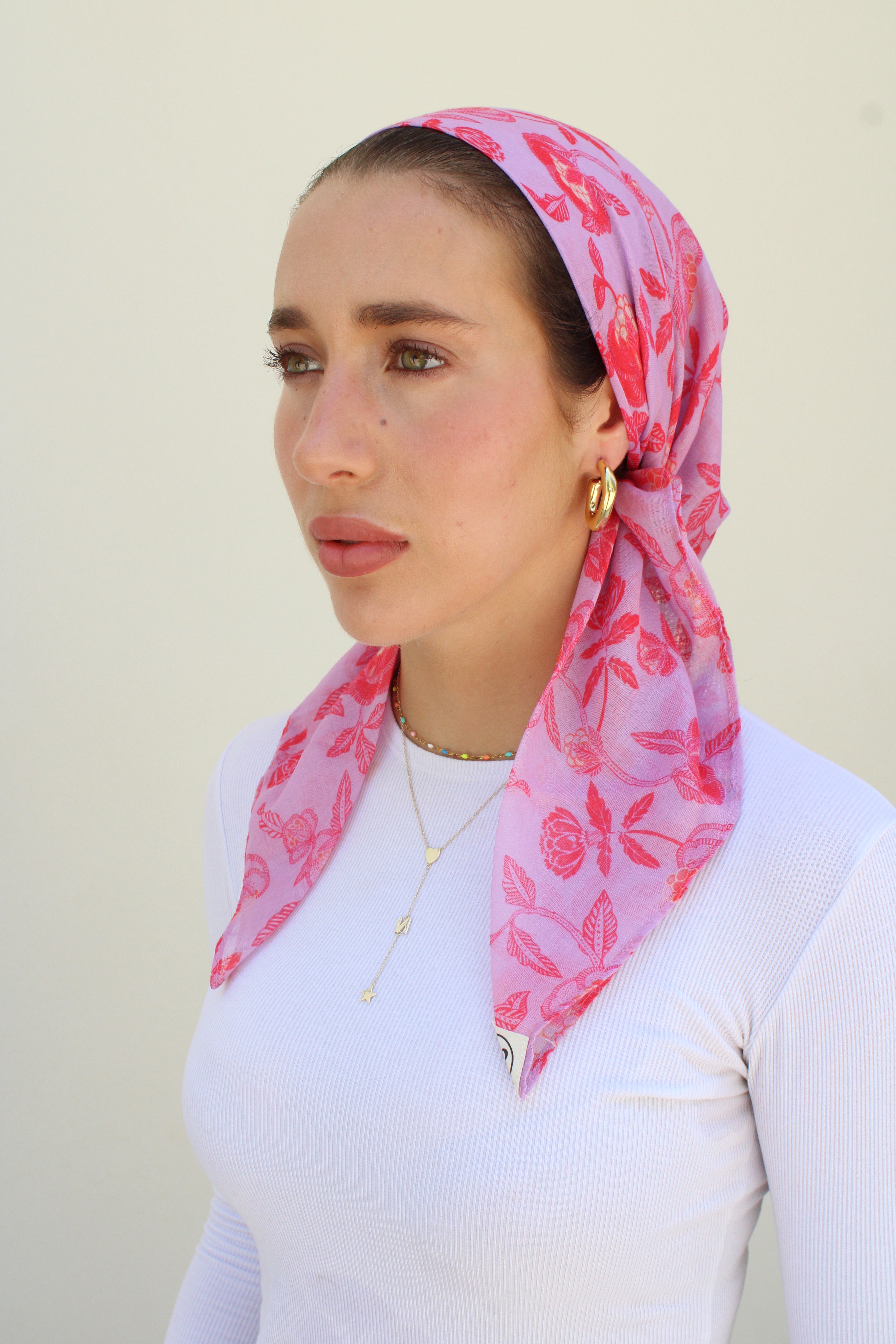 Pink Paloma Square Head Scarf – Scarf Bar - Main Image