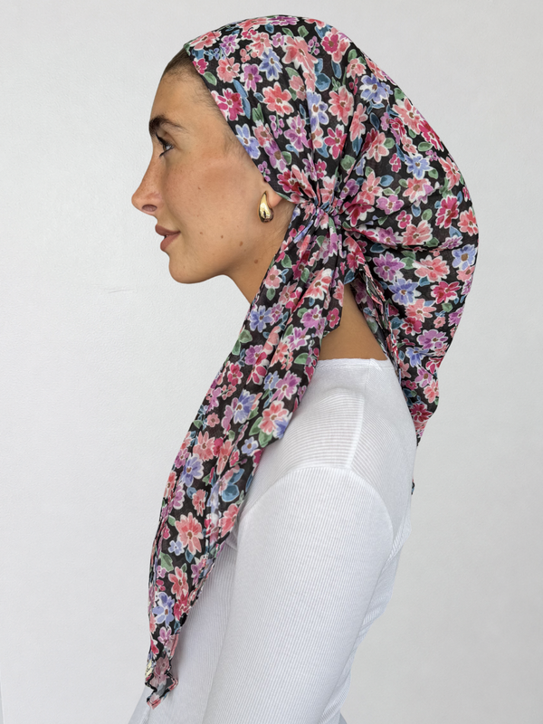 VERSATILE PRETIED Ditsy Noir Head Scarf
