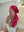 Hot Pink Hibiscus Square Head Scarf