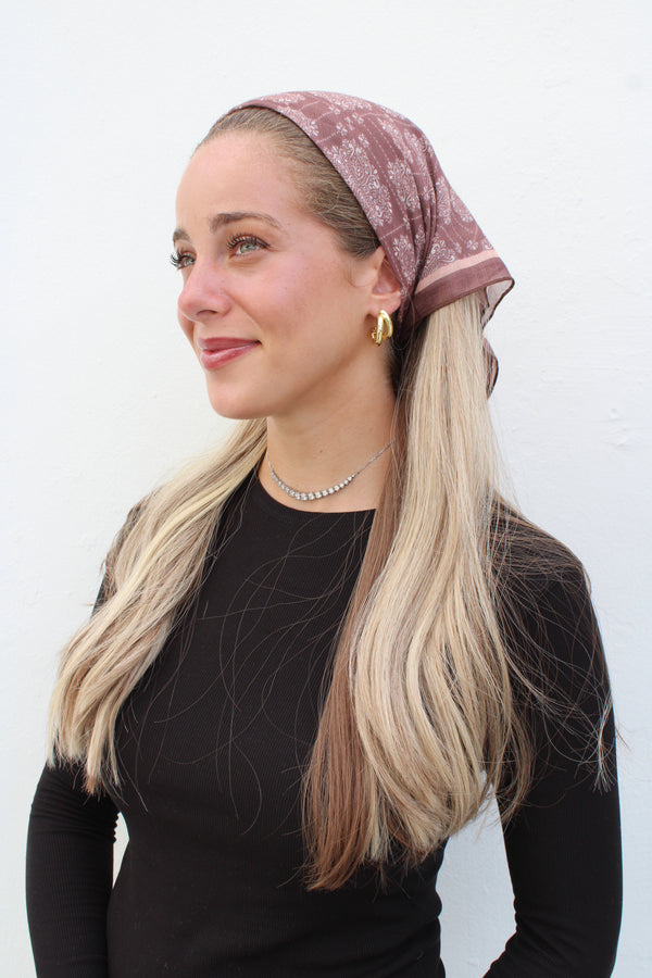 Mocha Paisley Bandana