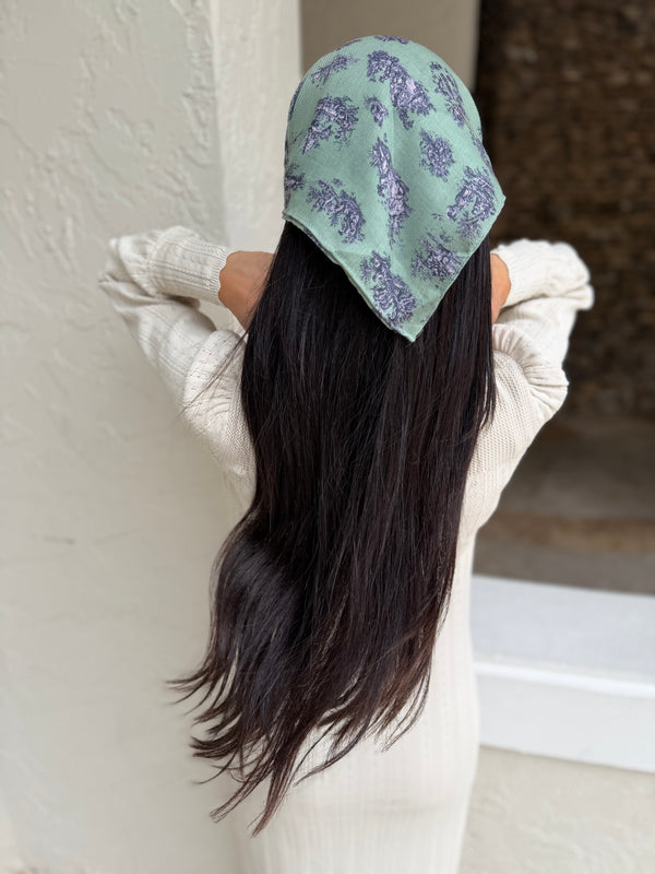 Olive Chateau Toile Bandana
