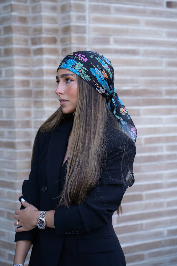 Sapphire Florals Square Head Scarf