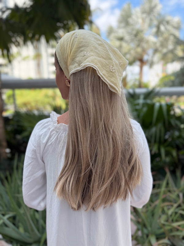 Solid Floral Embroidery Bandanas