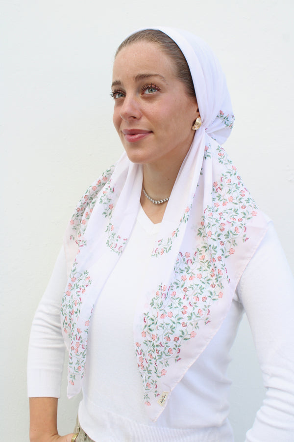 CLASSIC PRETIED Heirloom Bloom Head Scarf (WITH VELVET GRIP)