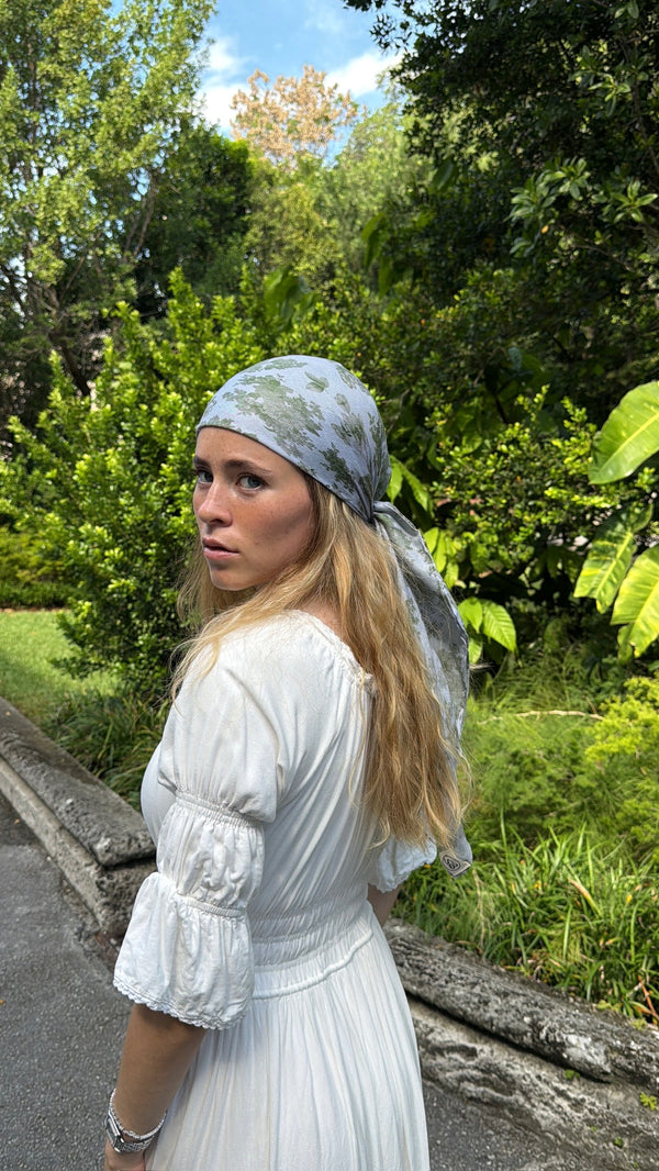 Sage Garden Square Head Scarf