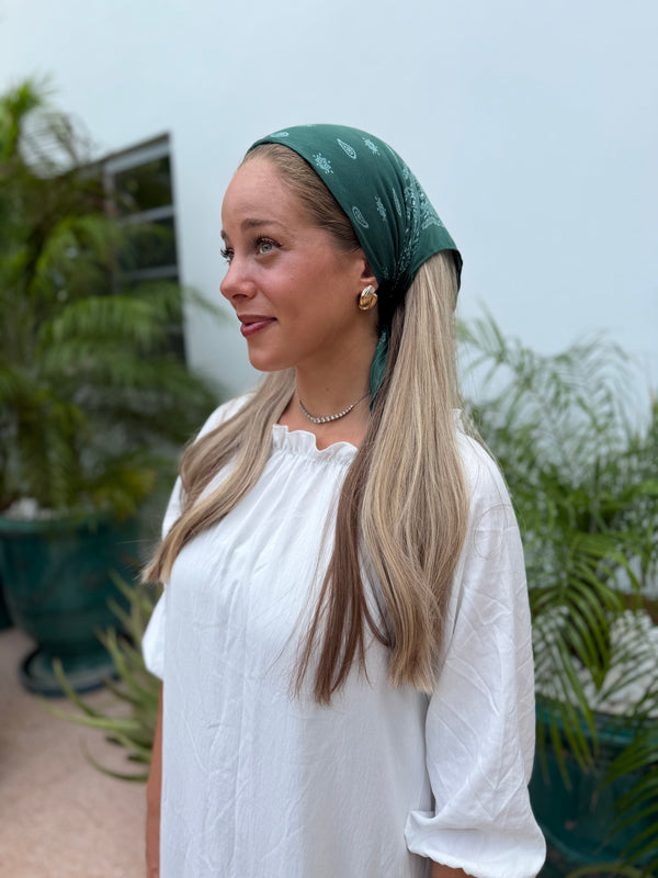 Paisley Forest Green Bandana