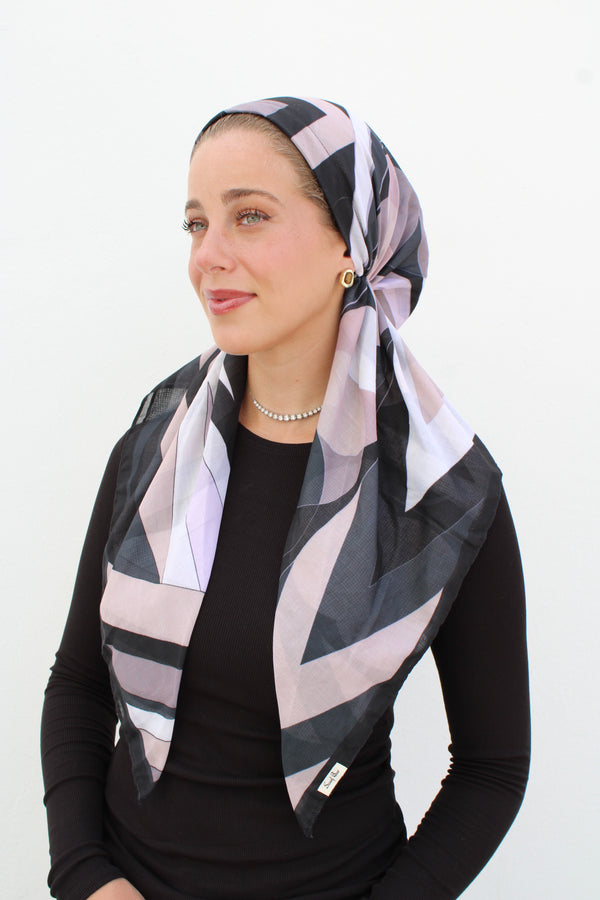 CLASSIC PRETIED Earthy Pucci Inspired Head Scarf (WITH VELVET GRIP)
