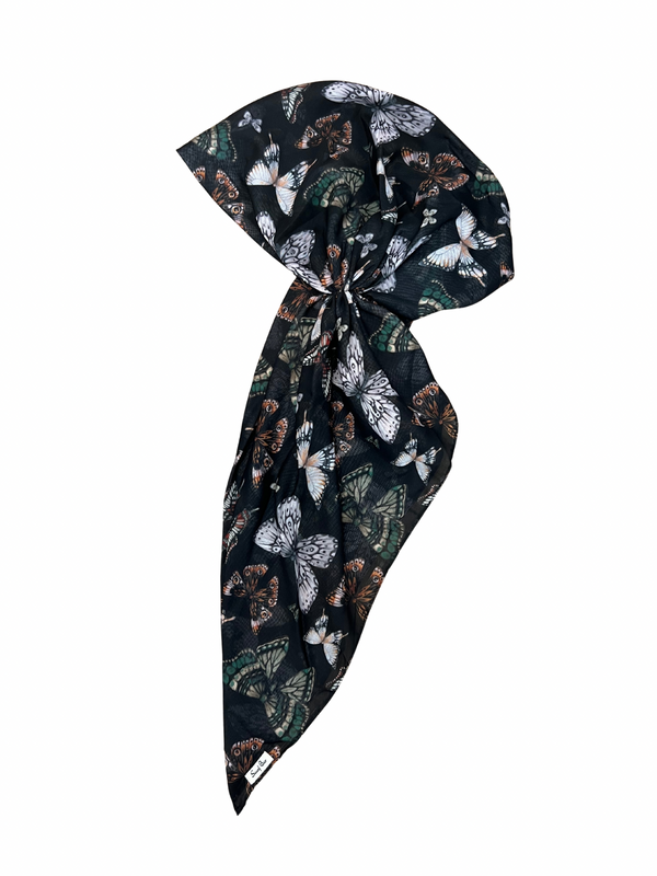 CLASSIC PRETIED Winter Butterfly Head Scarf (WITH VELVET GRIP)