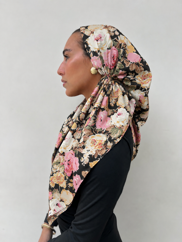 VERSATILE PRETIED Vintage Rose Head Scarf