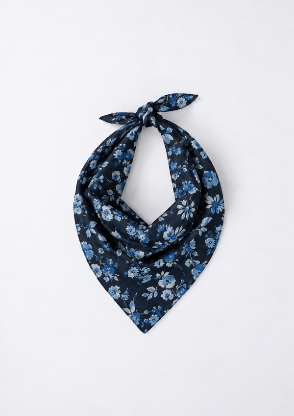 Navy Blossom Bandana