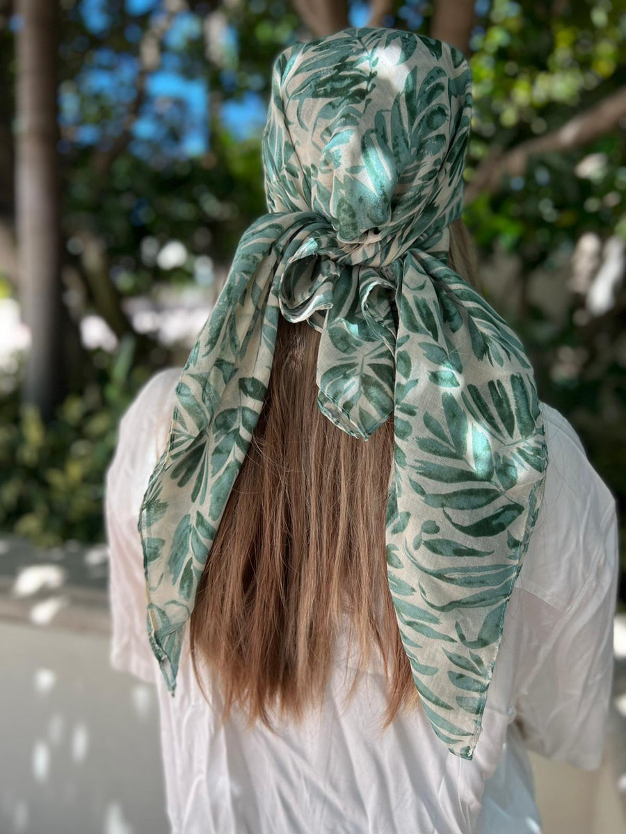 Green Goddess Square Head Scarf