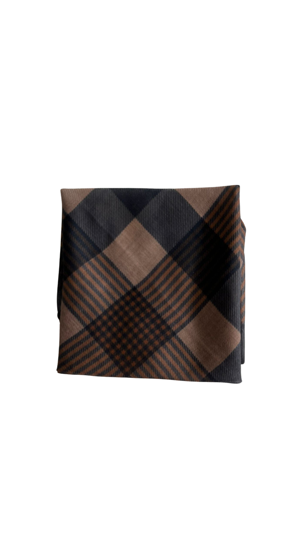 Caramel Plaid Square Head Scarf