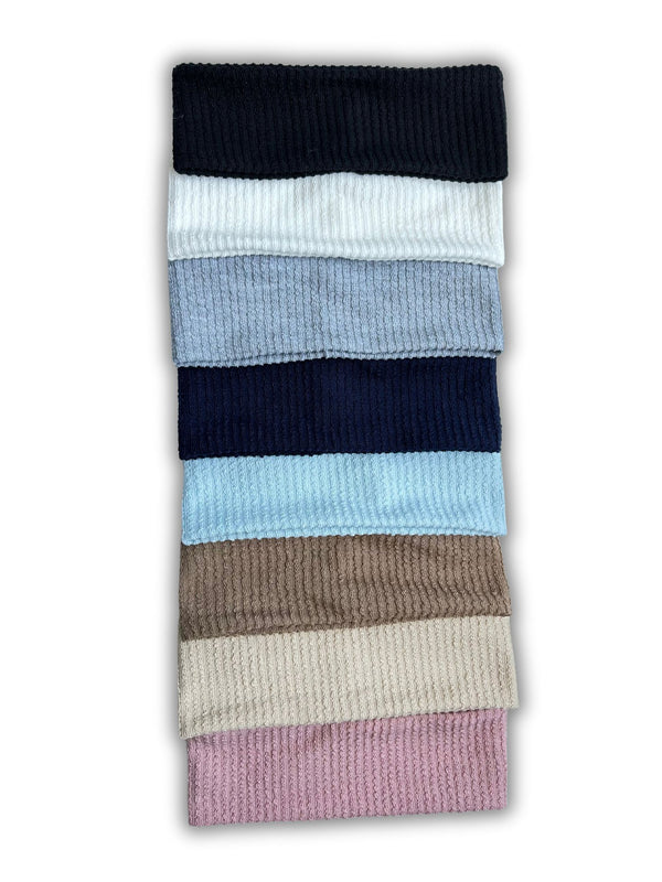 Flat Crinkle Ribbed Solid Headbands