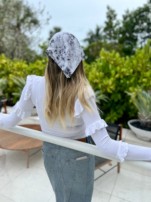 Black and White Toile Bandana