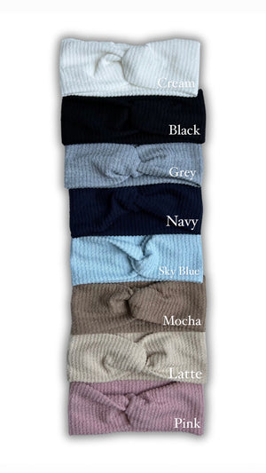 Turban Crinkle Ribbed Solid Headbands
