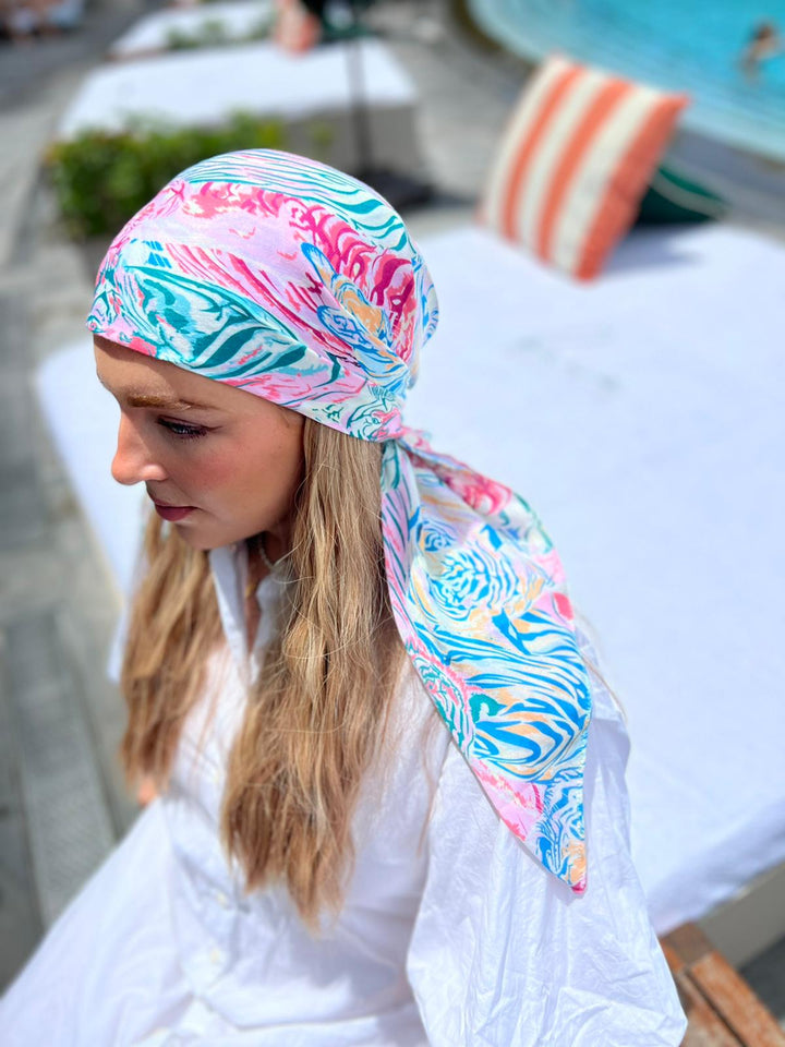 Pastel Floral Square Head Scarf – Scarf Bar