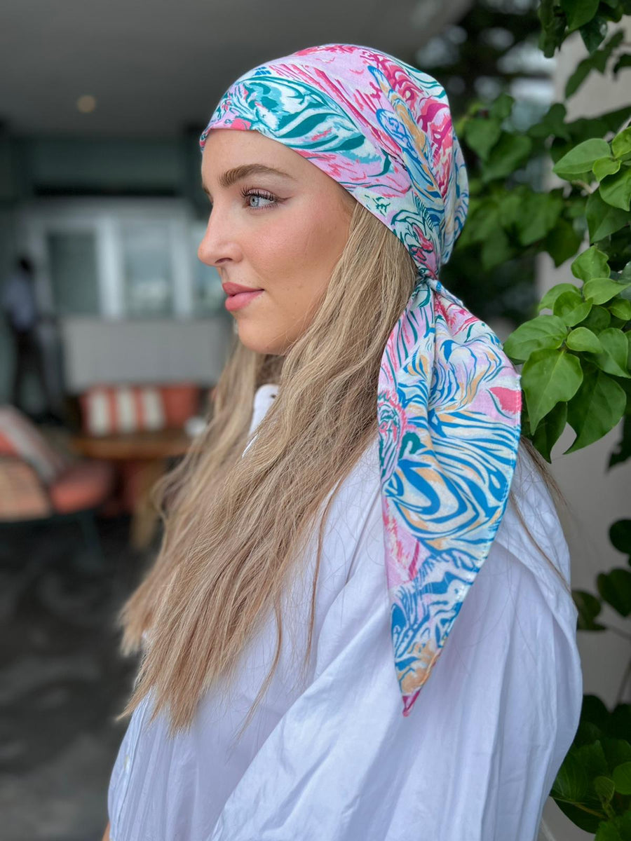 Abstract Tiger Square Head Scarf