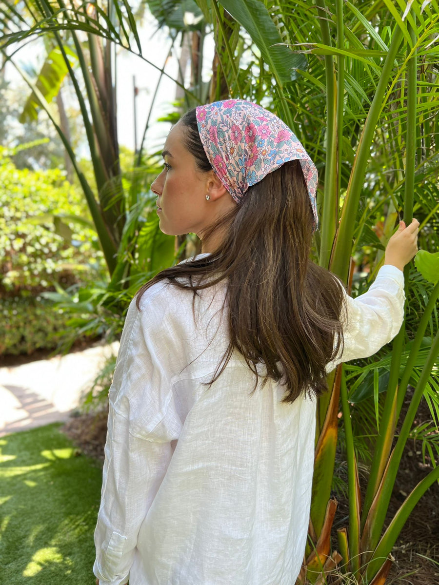 Pink Liberty Floral Bandana