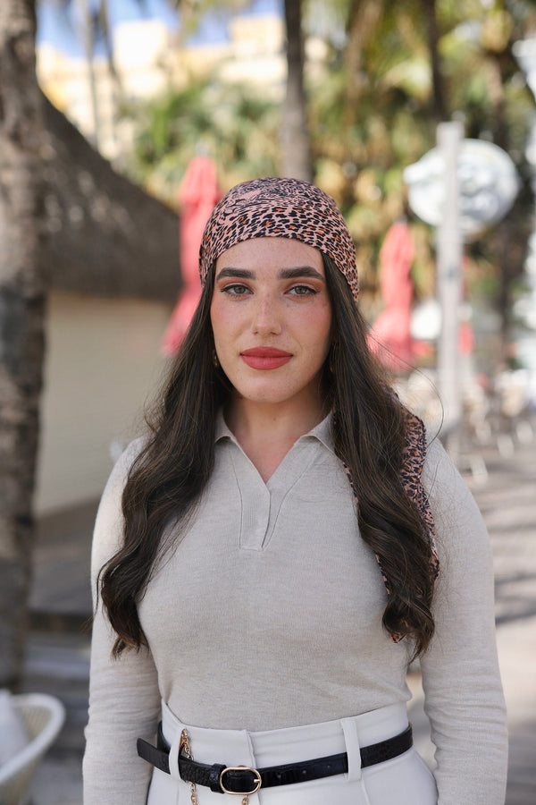 Spotted Leopard Square Head Scarf