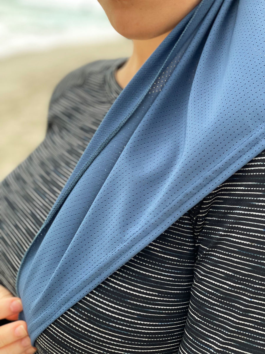 SB Dri Fit Scarf Ocean Blue (with Velvet Grip)