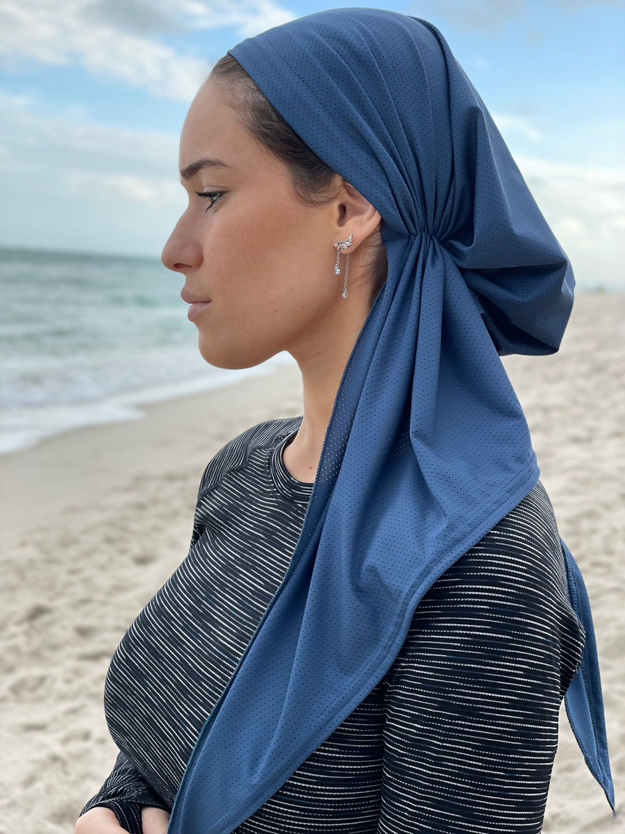 SB Dri Fit Scarf Ocean Blue (with Velvet Grip)