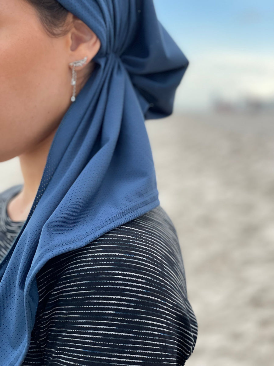 SB Dri Fit Scarf Ocean Blue (with Velvet Grip)
