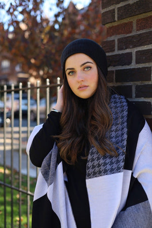 Light Luxe Houndstooth Box Plaid SB Blanket Scarf