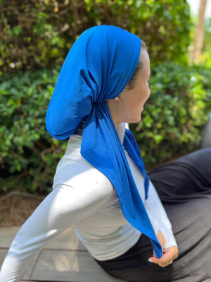 SB Dri Fit Pretied Scarf Royal Blue (with Velvet Grip)