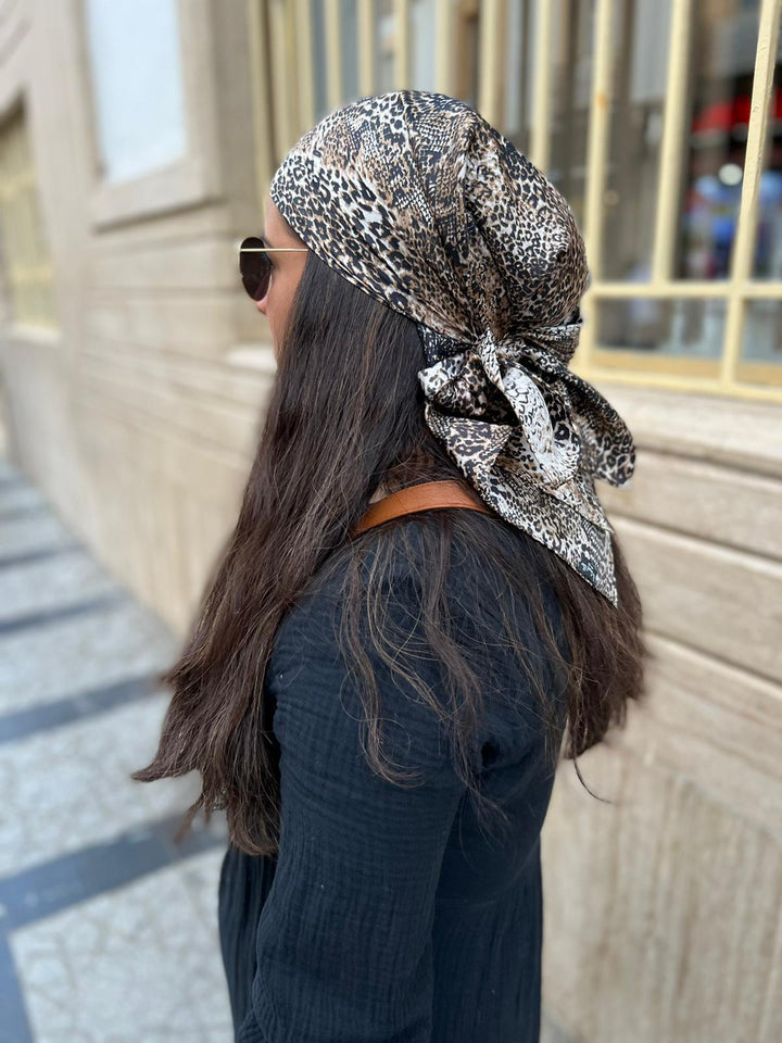 Leopard Print Scarf Silk